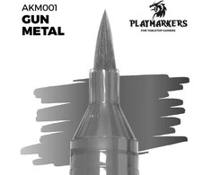 AK Interactive Gun Metal akrilinis dažų žymeklis su teptuko galiuku