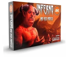 AK Interactive Inferno &amp; Raudona 3rd Gen akrilinių dažų rinkinys, 6 spalvos