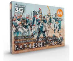 AK Interactive Napoleono uniformų akrilinių dažų rinkinys, 18 spalvų