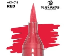 AK Interactive PLAYMARKER raudonas akrilinis dažų žymeklis, teptuko galiukas