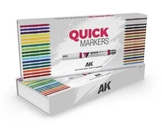 AK Interactive QUICK MARKERS žymekliai miniatiūroms, rinkinys 34 vnt