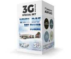 AK Interactive RAF Day Fighter Scheme akrilinių dažų rinkinys 3 kartos