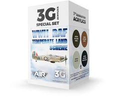 AK Interactive RAF Temperate Land Scheme 3 kartos akrilinių dažų rinkinys