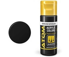 AMMO by MIG Jimenez AMMO MIG ATOM akriliniai dažai satininė juoda, 20 ml (20162)