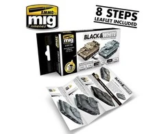 AMMO by MIG Jimenez AMMO MIG Juodas &amp; Baltas technikos akrilinių dažų sendinimo rinkinys 7128