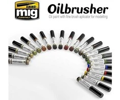 AMMO by MIG Jimenez AMMO MIG Oilbrusher aliejiniai dažai sendinimui – Mecha Light Žalias 3529