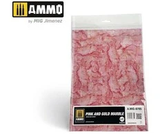 AMMO by MIG Jimenez AMMO MIG rožinio ir auksinio marmuro lakštai 8785 – blizgūs, modeliavimui