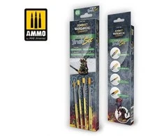 AMMO by MIG Jimenez AMMO MIG sausų teptukų rinkinys „Land“ wargaming miniatiūroms