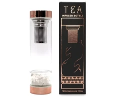 Ancient Wisdom Stiklinė arbatos gertuvė su sieteliu ir kalnų krištolu, 500 ml