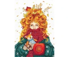 Andriana Įkvepiantis siuvinėjimo rinkinys kryželiu „Rudens siela“ 22,5×31 cm mėgėjams