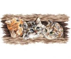 Andriana Kryželiu siuvinėjimo rinkinys „Pūkuotas trio“, 35×14,5 cm