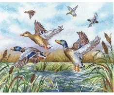 Andriana Kryželiu siuvinėjimo rinkinys „Skrendantys ančiukai“, 25,5×19,5 cm