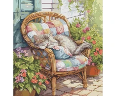 Andriana Siuvinėjimo kryželiu rinkinys „Snaudulys terasoje“ 31,5×32 cm