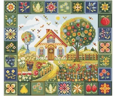 Andriana Siuvinėjimo kryželiu rinkinys „Vasaros raštai“ 32×27 cm
