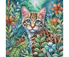 Ava Stitch Siuvinėjimo kryželiu rinkinys „Žydintis kačiukas“ 29x29 cm