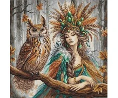Ava Stitch Siuvinėjimo kryželiu rinkinys „Miško karalienė“ 32×32 cm