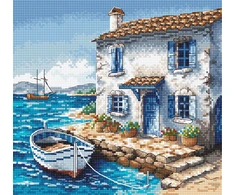 Ava Stitch Siuvinėjimo kryželiu rinkinys „Žvejo kampelis“ Aida 16 ct, 19x18 cm, 48 spalvos