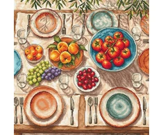 Ava Stitch Siuvinėjimo kryželiu rinkinys „Viduržemio jūros stalas“ 31,75×31,75 cm
