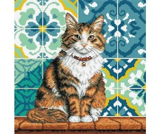 Ava Stitch Siuvinėjimo kryželiu rinkinys „Katė kieme“ 23,18×23,50 cm