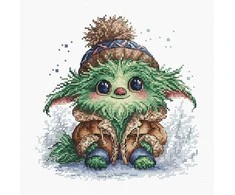 Ava Stitch Žalias monstriukas – kryželiu siuvinėjimo rinkinys AVA-P079