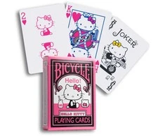 Bicycle Hello Kitty Juodas &amp; Rožinė žaidimo kortos – rožinė ir juoda