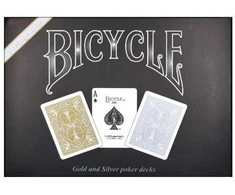 Žaidimo Kortos - Bicycle Prestige Line Rider Pokerio Kaladės Auksinė ir Sidabrinė Nugarėlė