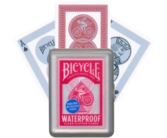 Bicycle vandeniui atsparios 100% plastikinės kortos, raudonos spalvos