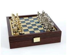 Šachmatų Rinkinys - Manopoulos Bizantijos Imperijos Metalinis su 20cm Lenta