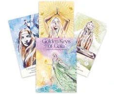 Blue Angel Mėlyna Angel Oracle Kortų Rinkinys - Auksinės Gajos Raktai 50 Kortų 208 Puslapių Gidas 12.5x17 cm