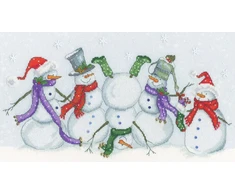 Bothy Threads Kalėdinis siuvinėjimo kryželiu rinkinys „Frosty Frolics“, sniego fonas, 36x20 cm