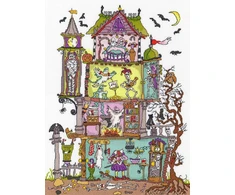 Bothy Threads Siuvinėjimo kryželiu rinkinys „Haunted House“ – vaiduoklių namas, 26x35 cm