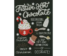 Bothy Threads Siuvinėjimo kryželiu rinkinys „Festive Hot Chocolate“ ant juodo audinio