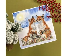Bothy Threads Siuvinėjimo kryželiu rinkinys „Winter Solstice“ su akvarelės fonu, 26x26 cm