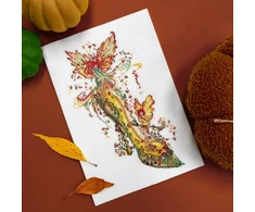 Bothy Threads Siuvinėjimo kryželiu rinkinys „Autumn Fall“ – rudeninis aukštakulnis, 19x30 cm