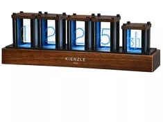 Bresser KIENZLE LED Nixie stalinis laikrodis – 1600 spalvų, medžio akcentai