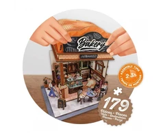 Buki France Medinė miniatiūrinė kepyklėlė – 179 detalių diorama dėlionė su LED, 10+