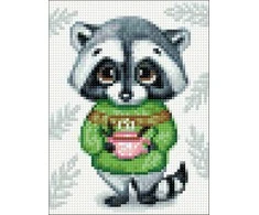 Hobilt Cute Racoon 15х20 Deimantinio Paveikslo komplektas Cs2701