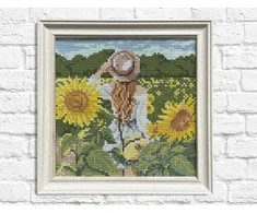 Hobilt Girl in Sunflowers 20х20 Deimantinio Paveikslo komplektas Cs2625