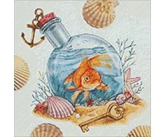 Hobilt Golden Fish 40х40 Deimantinio Paveikslo komplektas Cs2721