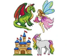 Crafting Spark Magic Heroes siuvinėjimo kryželiu rinkinys, 14ct, 27 spalvų, plastikinė kanva
