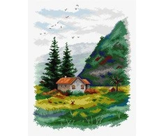 Crafting Spark Peizažas siuvinėjimo kryželiu rinkinys 16 ct Aida, DMC, 29 spalvų, 19x25 cm