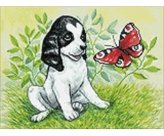 Hobilt Puppy and Butterfly 40х30 Deimantinio Paveikslo komplektas Cs2675