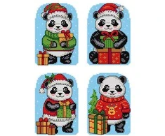 Crafting Spark Siuvinėjimo kryželiu rinkinys „Panda“, 14 ct, 15 spalvų, 8×12 cm