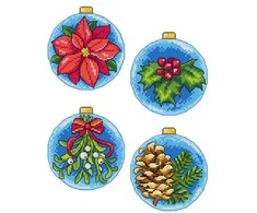 Crafting Spark Siuvinėjimo kryželiu rinkinys Kalėdiniai žaisliukai, plastikinė drobė 14ct