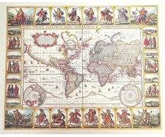 Mirtop Istorinis pasaulio žemėlapis „Nova Totius Terrarum“ 56×45 cm, Piscator 1652
