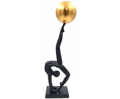 Mirtop Jogos ir gimnastikos metalinė statulėlė, juoda–auksinė, 41 cm