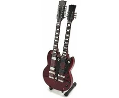 Indominiguitars Led Zeppelin mini gitara – Jimmy Page dvigubo grifo, kolekcinė, rankų darbo