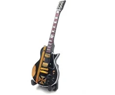 Indominiguitars Mini gitara 15 cm – rankų darbo mahagonis, James Hetfield stilius