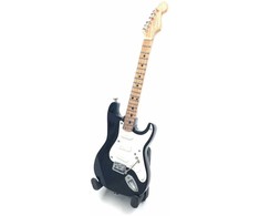 Indominiguitars Miniatiūrinė gitara 15 cm E. Claptono stilius, medinė, su stovu – kolekcinė