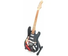 Indominiguitars Kolekcinė mini gitara iš Guitar Heroes: mahagonis, rankomis tapyta, su stovu